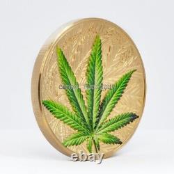 2021 Cannabis Sativa 1 oz silver coin gilded Benin