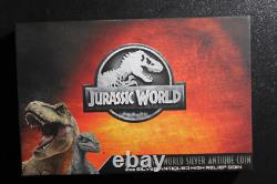 2021 Jurassic World Antiqued Cracked High Relief Coin 2 oz. 999 Silver 500 MADE