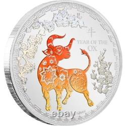 2021 Lunar Year of the Ox 1oz Pure Silver Proof Coin Niue