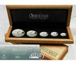 2021 Mexico Libertad 5 silver coin Proof set 1 oz 1/2 1/4 1/10 1/20 1000 minted