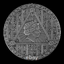 2021 Niue $2 Egyptian Calendar 2 oz Silver Coin Antiqued withResin 500 Made