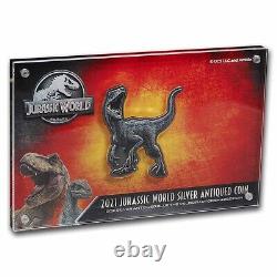2021 Niue 2 oz Silver $5 Jurassic World Velociraptor Shaped Coin SKU#235491