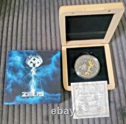 2021 Niue ZEUS GREEK GODS 2 oz Silver High Relief Antique Coin