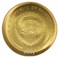 2021 Palau Inca Sun God Ultra High Relief 1 oz Silver Gilt $5 Coin GEM BU OGP
