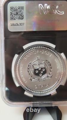 2021 Samoa Silver 2 Tala SEAHORSE NGC graded MS70 1 oz 999 Silver