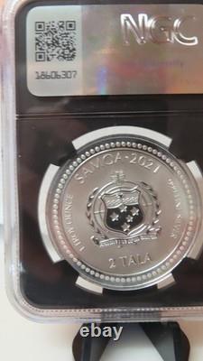 2021 Samoa Silver 2 Tala SEAHORSE NGC graded MS70 1 oz 999 Silver