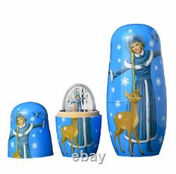 2021 Solomon Isl Snow Maiden Matryoshka Doll 1 oz Silver Colorized Proof $5 OGP