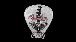 2021 Solomon Islands 1 Oz 75th Anniversary Fender Guitar Pick $2 Silver Coin