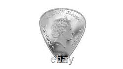 2021 Solomon Islands 1 Oz 75th Anniversary Fender Guitar Pick $2 Silver Coin