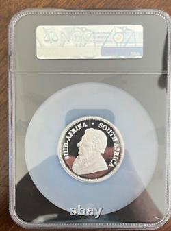 2021 South Africa 2 oz Silver Proof Krugerrand NGC PF 70 UCAM Black Holder