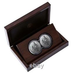 2021 South Africa Big Five Elephant Set 2x 1oz 999 Fine Silver Double Proof Coin