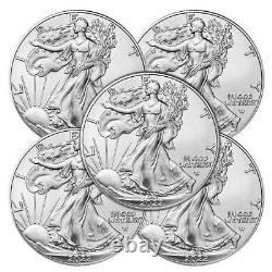 2022 1 oz Silver American Eagle $1Coin BU(Lot of 5)