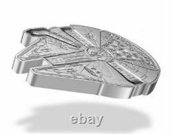2022 3 oz. Pure Silver Coin Star Wars Millennium Falcon, Low Mintage Of 3,000