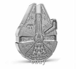 2022 3 oz. Pure Silver Coin Star Wars Millennium Falcon, Low Mintage Of 3,000