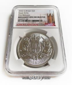 2022 GREAT BRITAIN SALE Royal Arms 1 oz. SILVER FR NGC Brilliant Unc