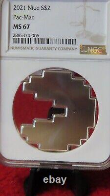 2022 Niue $2 Pac-Man NGC MS67.999 Silver Video Game Coin New Zealand