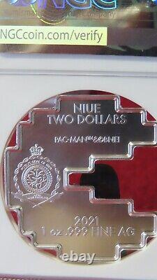 2022 Niue $2 Pac-Man NGC MS67.999 Silver Video Game Coin New Zealand