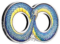 2022 OUROBOROS 2oz $2 Silver Antiqued Colored Coin Australia