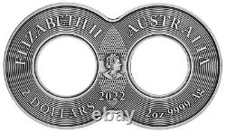 2022 OUROBOROS 2oz $2 Silver Antiqued Colored Coin Australia