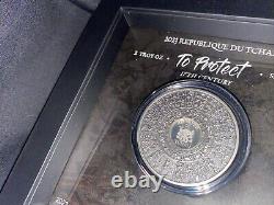 2022 Republic of Chad History of War To Protect Ultra High Relief 2 oz Silv