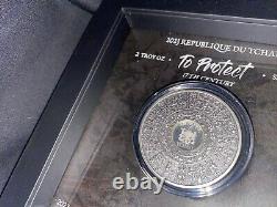 2022 Republic of Chad History of War To Protect Ultra High Relief 2 oz Silv