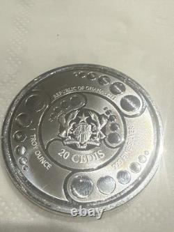 2022 Republic of Ghana 20 Cedis The Grey 1 Troy Oz. 999 Fine Silver Coin