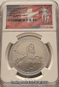 2022 SWITZERLAND SALE 50 Fr. Silver Shooting Thaler NGC Proof 70 UC
