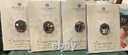2022 UK Harry Potter Color 4 Coin Set B/U- 25 Yrs of Magic 50p Coin ALL 4