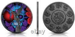 2023 1 Oz Silver MEXICAN LOVE KILLS LIBERTAD Ruthenium Colored Coin
