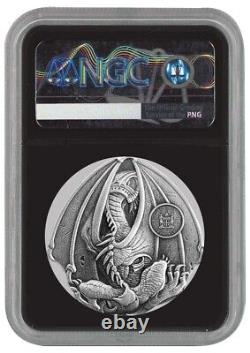2023 Fiji $1 1 oz Silver Egyptian Dragon NGC MS70 Antiqued with Mintage of 1500