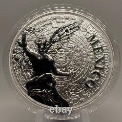 2023 Mexico 2 oz Silver Medal Independence With COA & Wood Box One of 500
