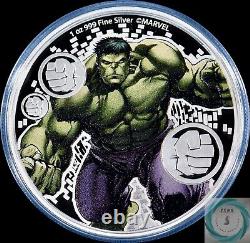 2023 Niue $2 1oz Silver Marvel Hulk Proof Coin