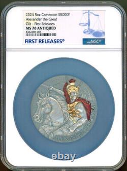 2024 Cameroon 5 oz Silver Great Commanders Alexander the Great NGC 70 FR