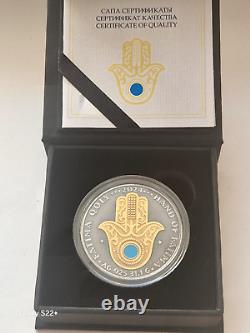 2024 Hand of Fatima antique silver 1 oz. Coin 1000 tenge Kazakhstan
