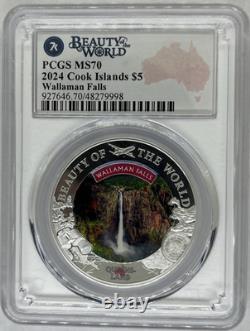 2024 PCGS MS70, 1oz. 999 Fine Silver, Beauty of the World, Wallaman Falls