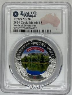 2024 PCGS MS70, 1oz. 999 Fine Silver, Beauty of the World, Walls of Jerusalem