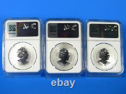 2024 P Australia, 3-Coin Set, Teal, Gold & Lilac, YOTD NGC Pf 70 Ucam ER