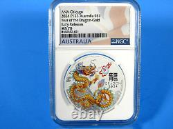 2024 P Australia, 3-Coin Set, Teal, Gold & Lilac, YOTD NGC Pf 70 Ucam ER