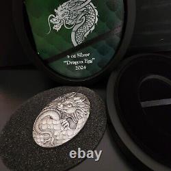 2024 The Year of the Dragon Djibouti, 250 Fr. 5 oz silver coin