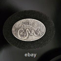 2024 The Year of the Dragon Djibouti, 250 Fr. 5 oz silver coin