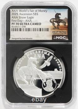 2025 1oz. 999 Fine Silver $5 Ascension Island Worlds Fair of Money NGC PF-70UCAM