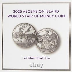 2025 1oz. 999 Fine Silver $5 Ascension Island Worlds Fair of Money NGC PF-70UCAM