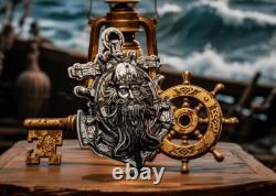 2025 Cameroon Pirates Anchor of Command Blackbeard 2 oz Silver UV Enameled Coin