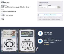 2025 Mexico Silver Proof Medal Camazotz Xibalba? 350 Minted? PF70 UCAM NGC