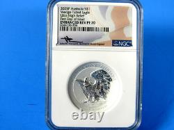 2025 P Australia, UHR, Wedge-Tailed Eagle NGC Enh. RP 70 Mercanti Sig FDOI