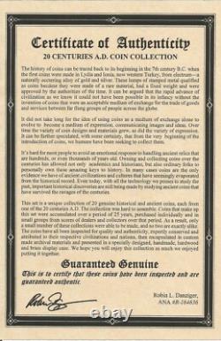 20 Coins from 20 Centuries Wood Box Set AD Silver & Bronze w COA