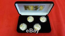 #214/1000 -KISS. 999 Silver Proof RARE Coin Set (Gold Select) World Tour 1996-97