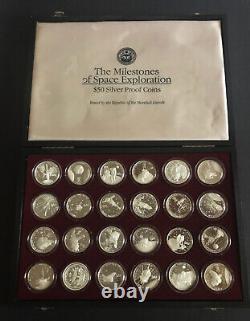24 x $50 Marshall Islands US Space Flight Troy Oz. Silver in case (see note)