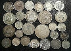27 Silver World Coins 1856 up Norway Russia Italian States Strait Settlements