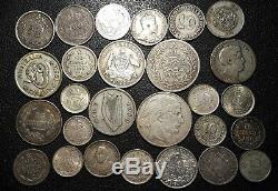 27 Silver World Coins 1856 up Norway Russia Italian States Strait Settlements